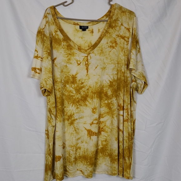 a.n.a Tops - a.n.a. A New Approach Tie Dyed V-neck Top 3X 2X